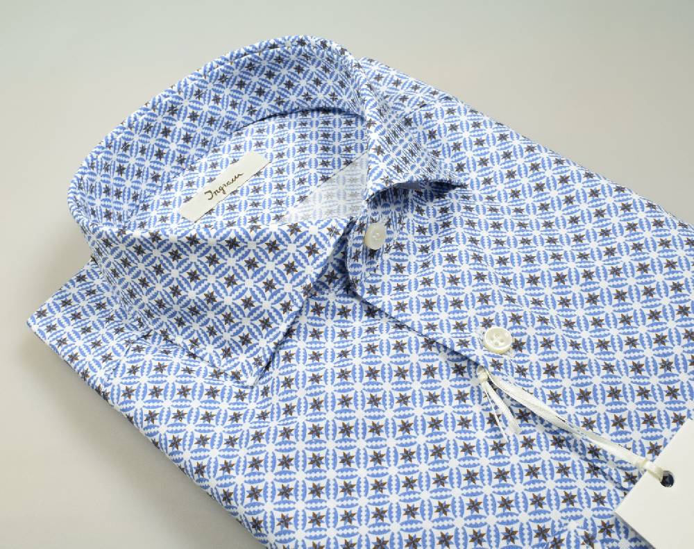 Ingram Camicia ingram in cotone stampato slim fit Offerta Giorno del Papà