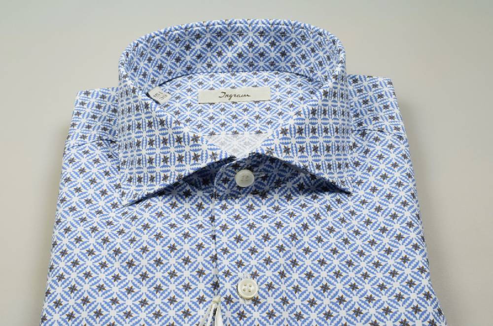 Ingram Camicia ingram in cotone stampato slim fit Offerta Giorno del Papà
