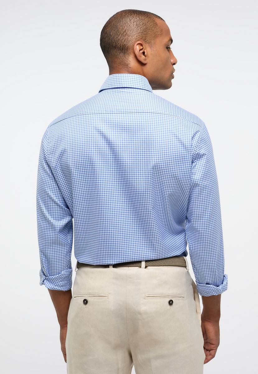 Eterna Camicia a quadretti azzurro eterna modern fit collo button-down Smaltimento dello stoccaggio