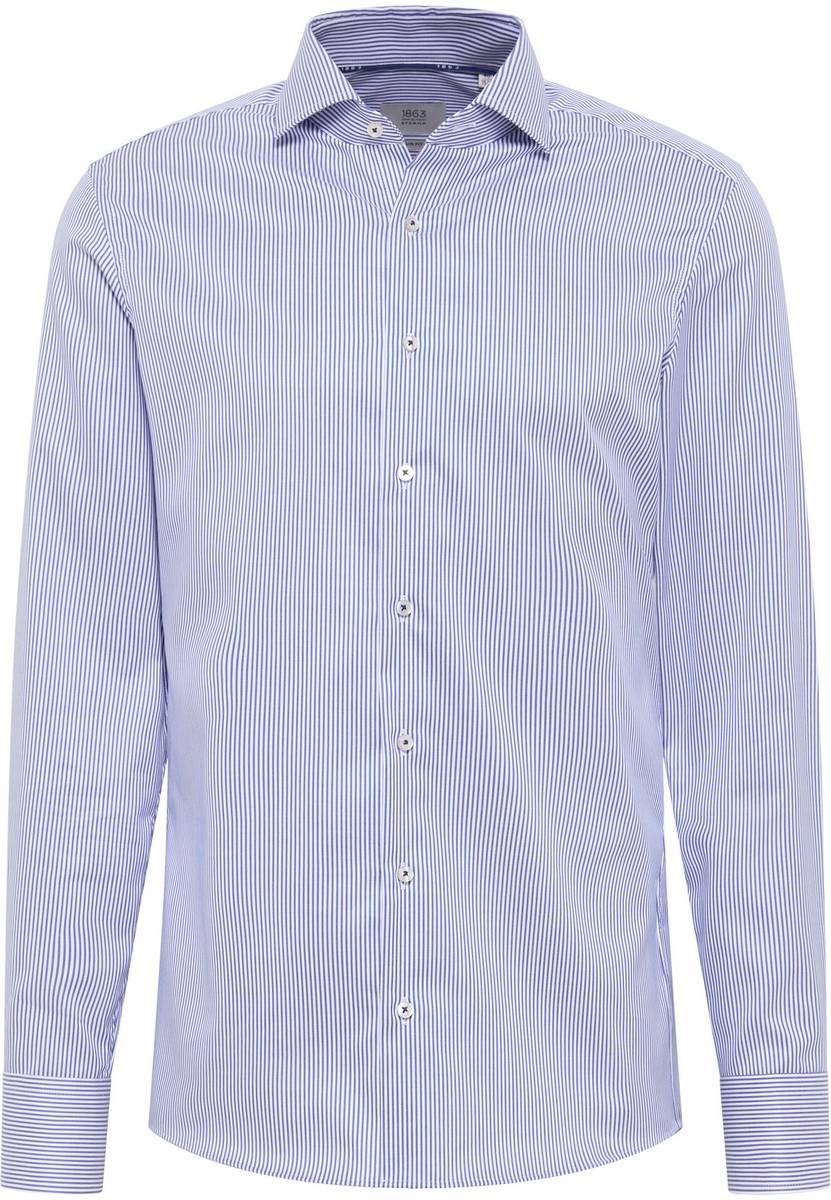 Eterna Camicia a righe azzurro eterna slim fit collo alla francese Offerta migliore