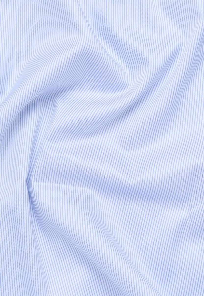 Eterna Camicia a righe celeste eterna modern fit in cotone twill no stiro Offerta temporanea