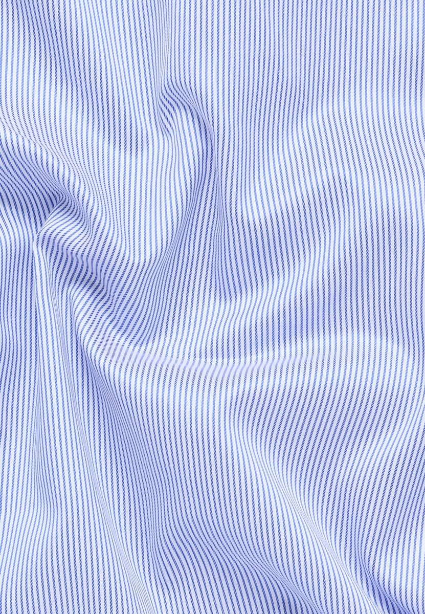 Eterna Camicia a righe azzurro eterna slim fit in cotone twill no stiro Lightning offer