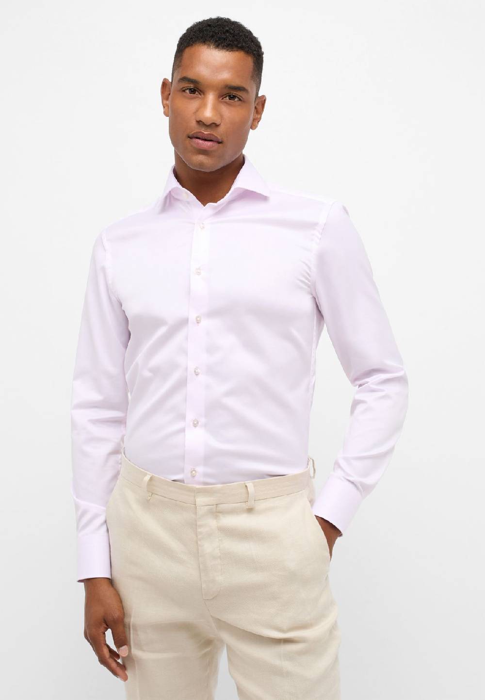 Eterna Camicia rosa eterna slim fit in cotone twill no stiro Nuovi prodotti