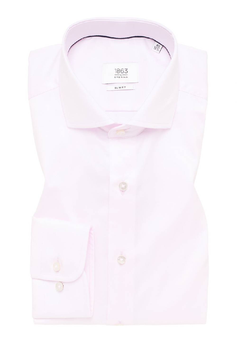 Eterna Camicia rosa eterna slim fit in cotone twill no stiro Nuovi prodotti