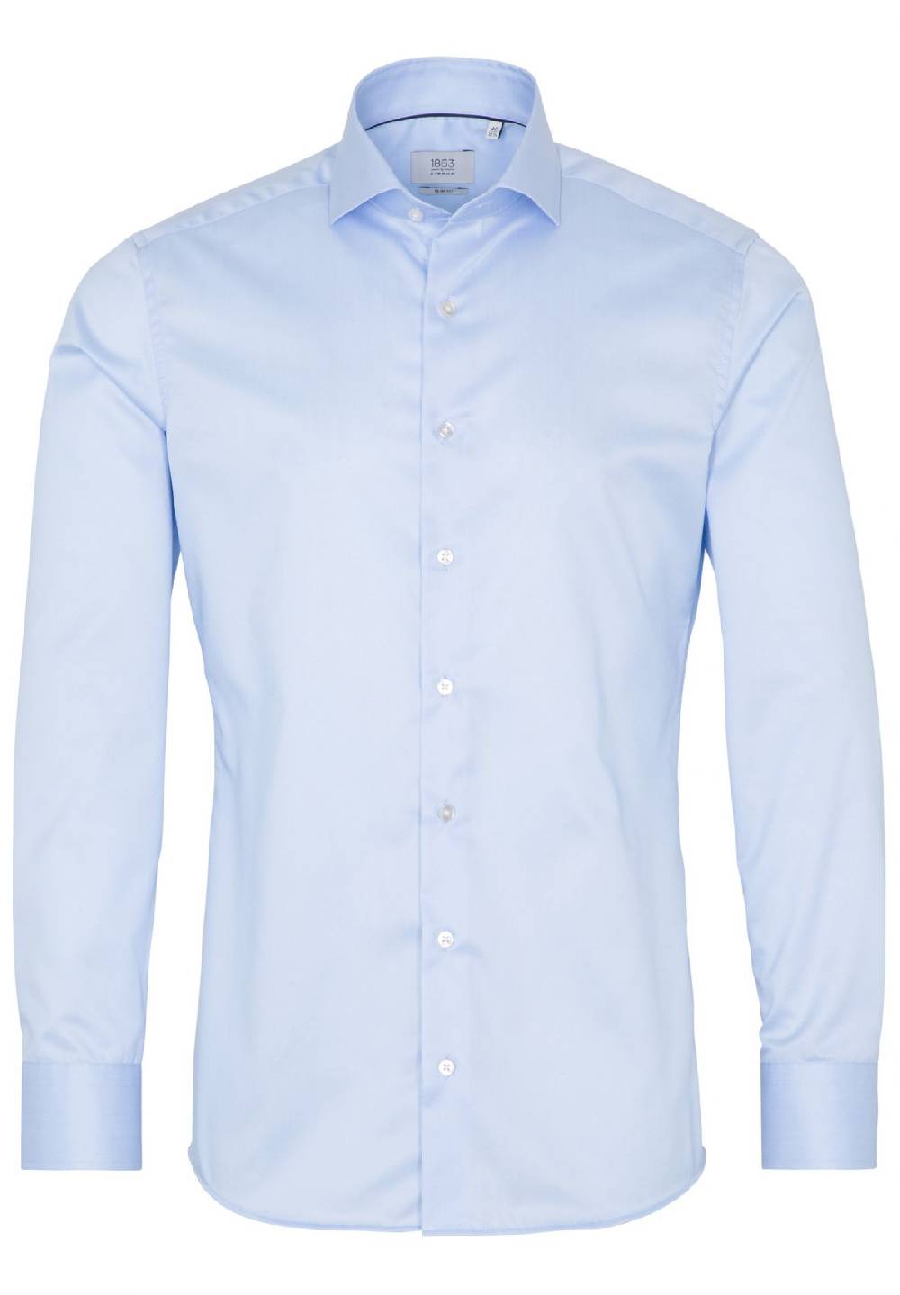 Eterna Camicia celeste eterna slim fit in cotone twill no stiro Offerte stagionali