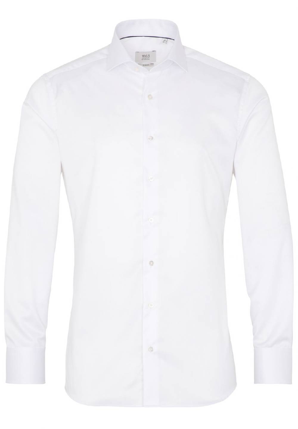 Eterna Camicia bianca eterna slim fit in cotone twill no stiro Comprane uno, ottenene uno gratis