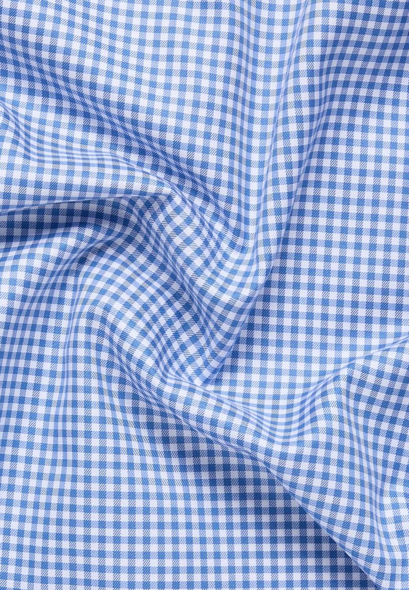 Eterna Camicia eterna a quadretti celeste modern fit in cotone twill no stiro Offerte giornaliere