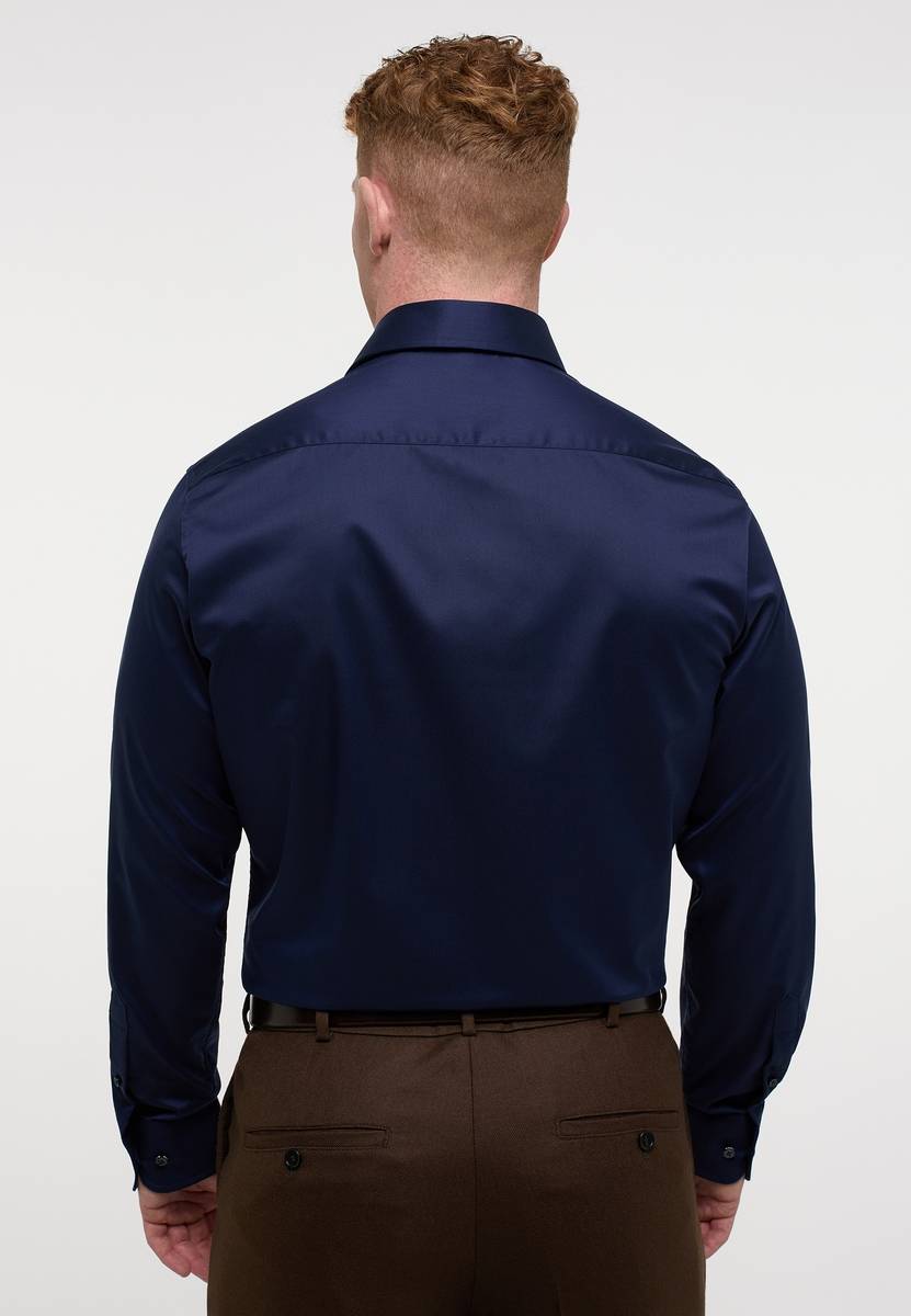 Eterna Camicia blu scuro eterna modern fit in cotone twill no stiro Enormi risparmi
