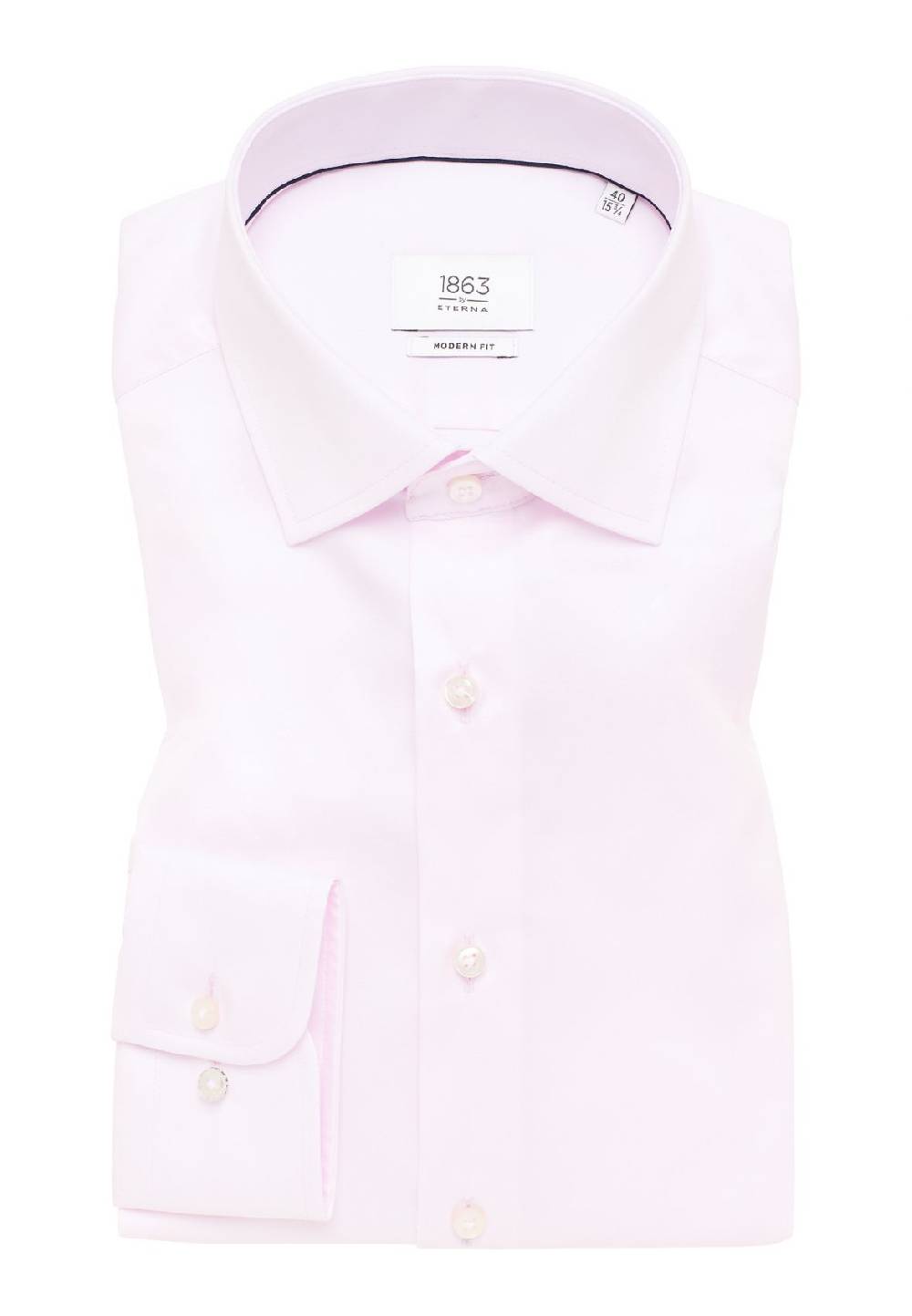 Eterna Camicia rosa eterna modern fit in cotone twill no stiro Sconti VIP