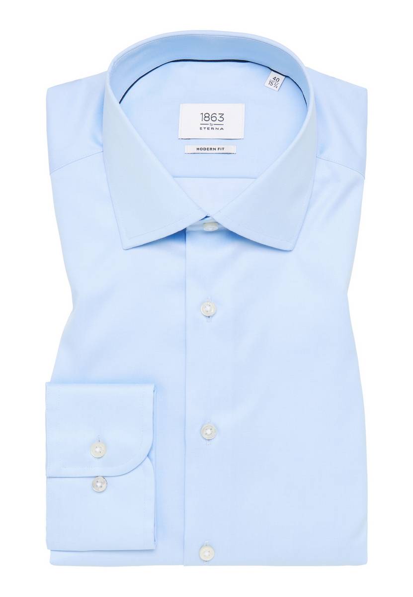 Eterna Camicia celeste eterna modern fit in cotone twill no stiro Prezzo basso