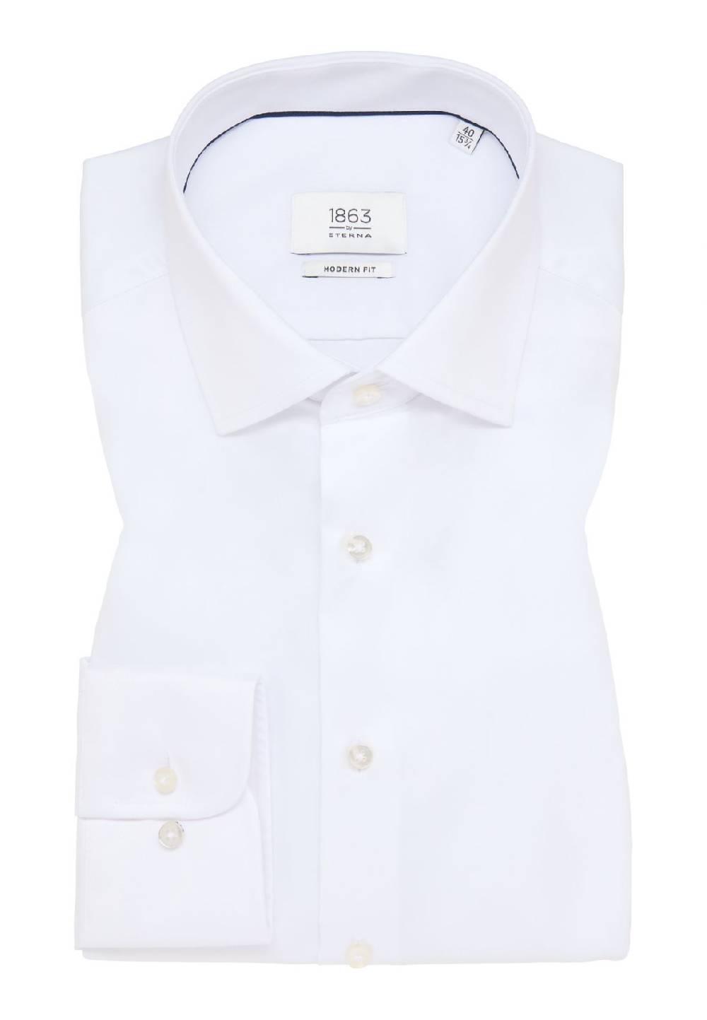 Eterna Camicia bianca eterna modern fit in cotone twill no stiro Super Saving Price