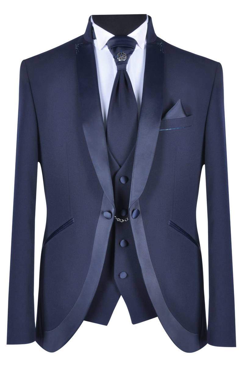 Baggi Abito da sposo baggi cerimonia blu slim fit Only for today
