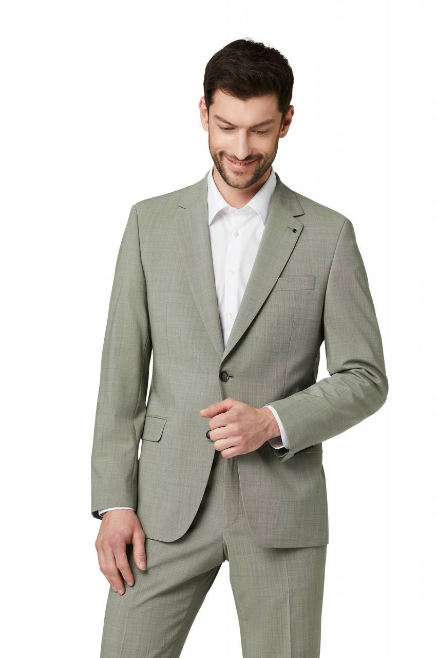 Digel Abito verde chiaro digel lana stretch marzotto drop quattro corto Sostegno trimestrale