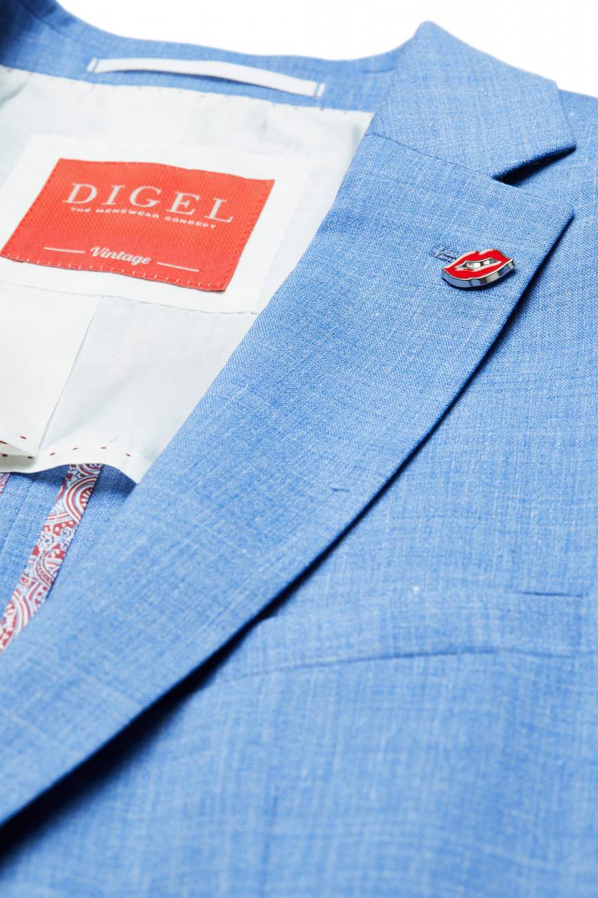 Digel Abito digel slim fit azzurro sfoderato in misto lino Super sconto
