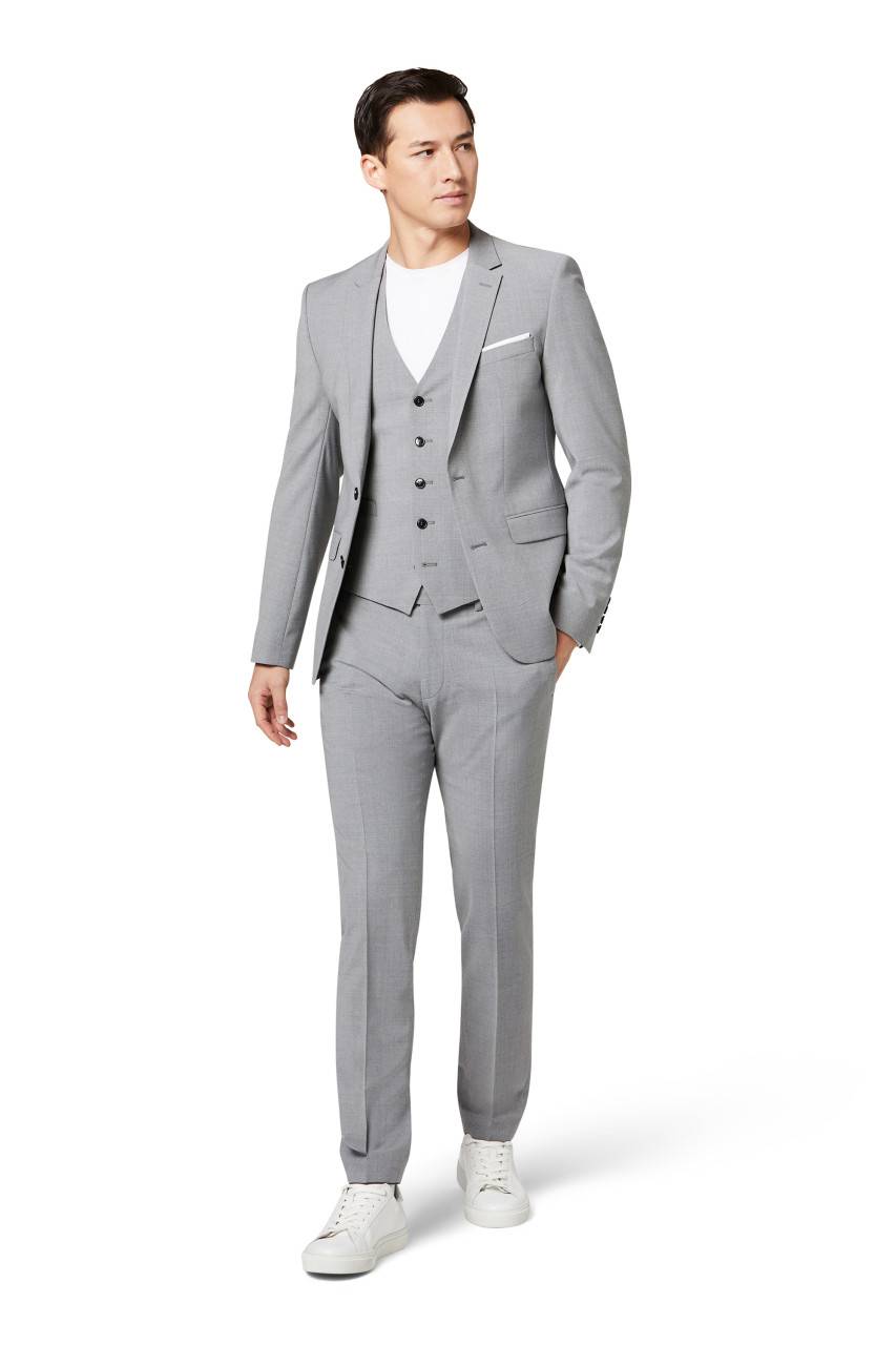 Digel Abito slim fit digel grigio chiaro misto lana bi-stretch 50% di sconto con spedizione gratuita