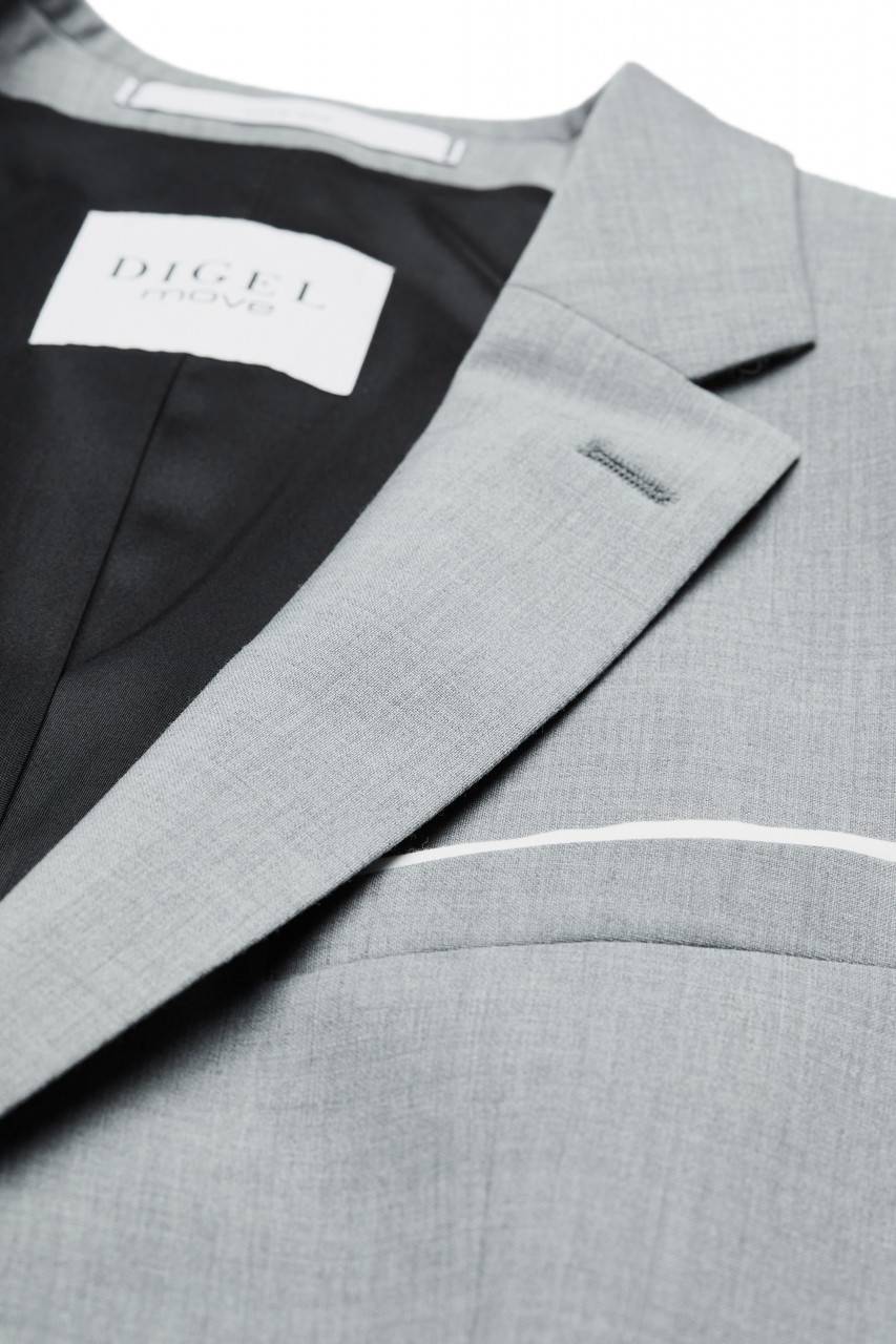 Digel Abito slim fit digel grigio chiaro misto lana bi-stretch 50% di sconto con spedizione gratuita