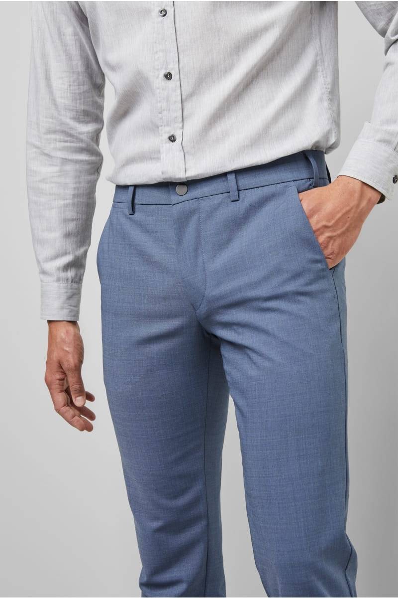 Meyer Pantalone blue in lana bi-stretch m5 by meyer modern fit Spedizione Gratuita