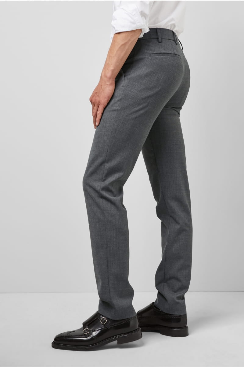Meyer Pantalone grigio medio in lana bi-stretch m5 by meyer modern fit Qualità Garantita