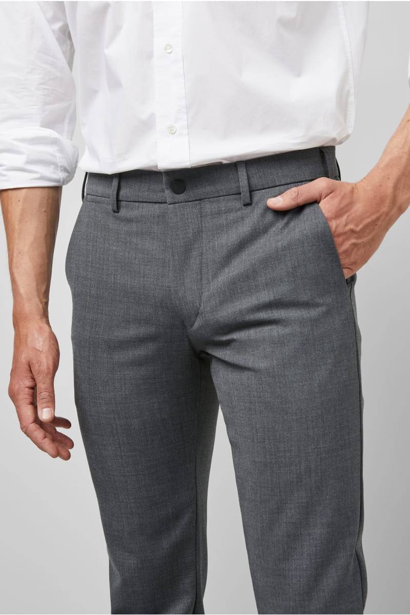 Meyer Pantalone grigio medio in lana bi-stretch m5 by meyer modern fit Qualità Garantita