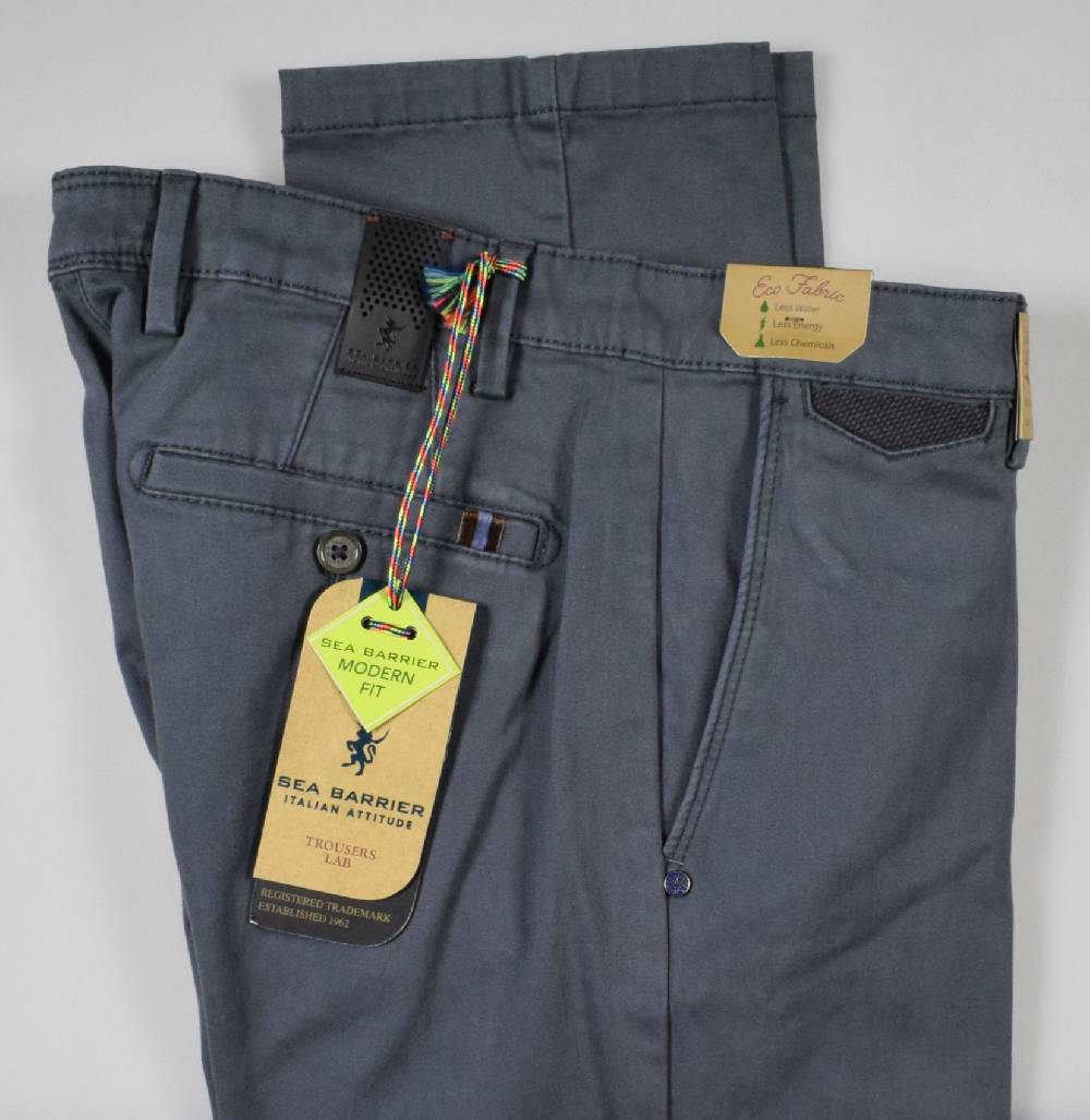 Sea Barrier Pantalone sea barrier grigio scuro in cotone raso stretch modern fit Prezzo Ridotto