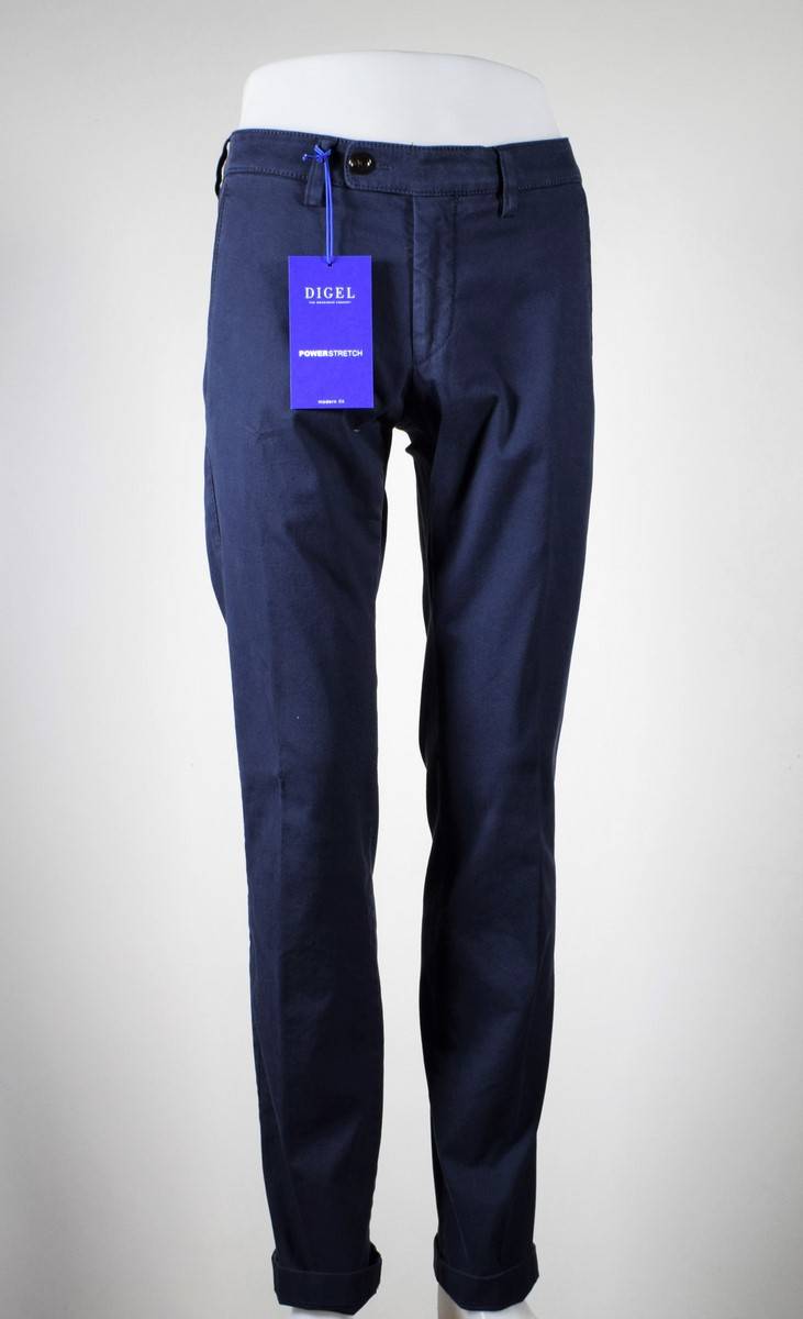 Digel Pantalone blu digel in cotone lavato stretch modern fit Offerta