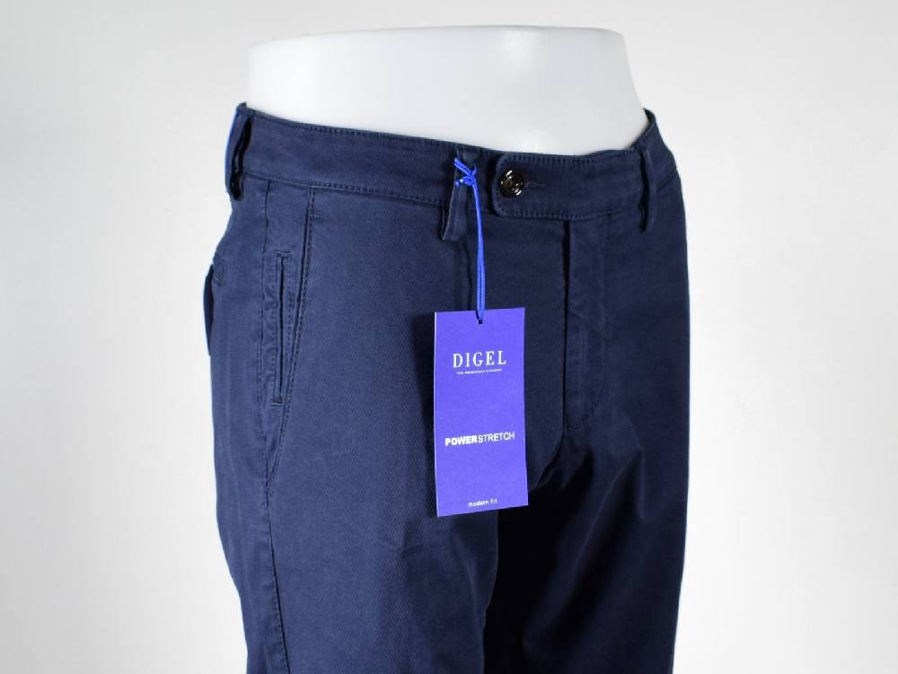 Digel Pantalone blu digel in cotone lavato stretch modern fit Offerta