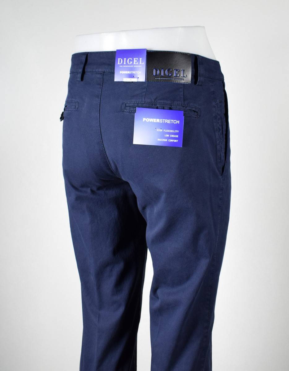 Digel Pantalone blu digel in cotone lavato stretch modern fit Offerta