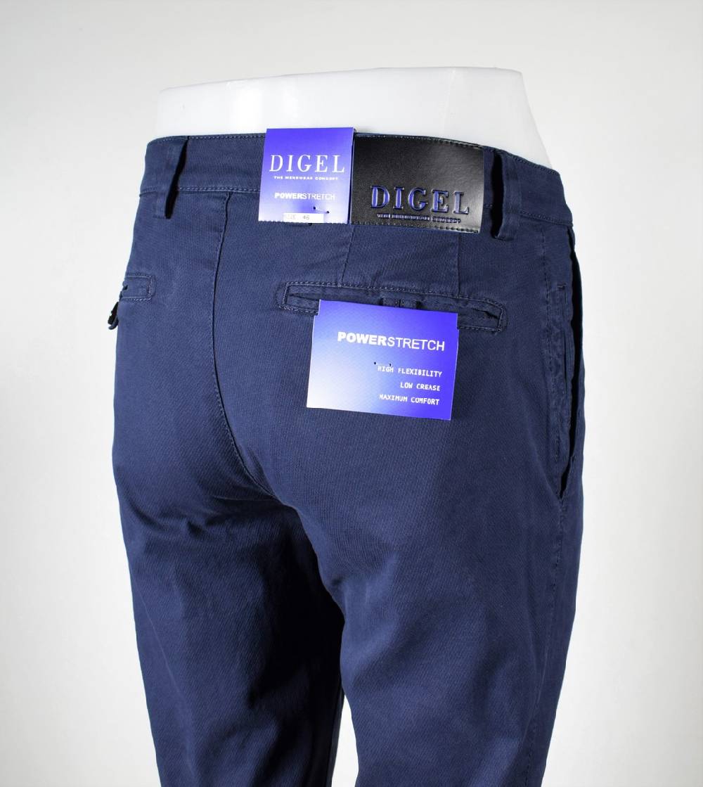 Digel Pantalone blu digel in cotone lavato stretch modern fit Offerta