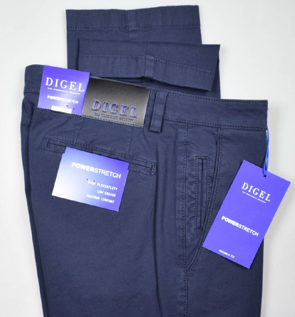 Digel Pantalone blu digel in cotone lavato stretch modern fit Offerta