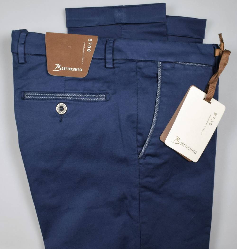 B Settecento Pantalone bsettecento blu scuro slim fit cotone stretch Economico
