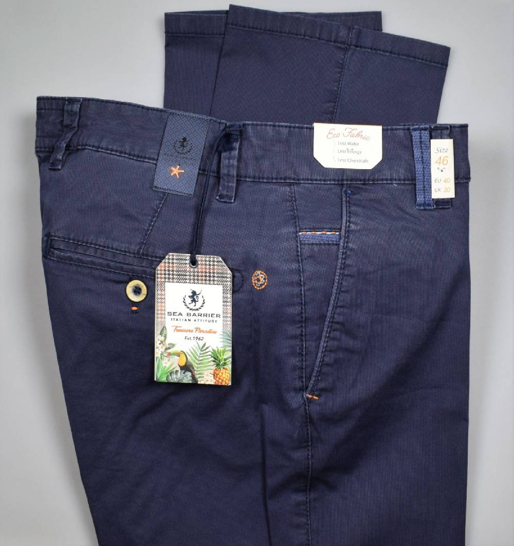 Sea Barrier Pantalone blu regular fit sea barrier in cotone stretch In Vendita
