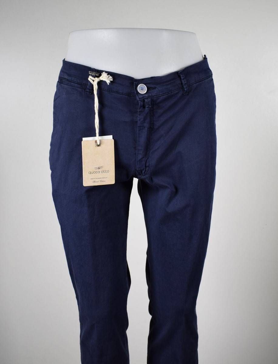 Quota Otto Pantalone slim fit quota otto in cotone stretch slim fit Vendita Economica