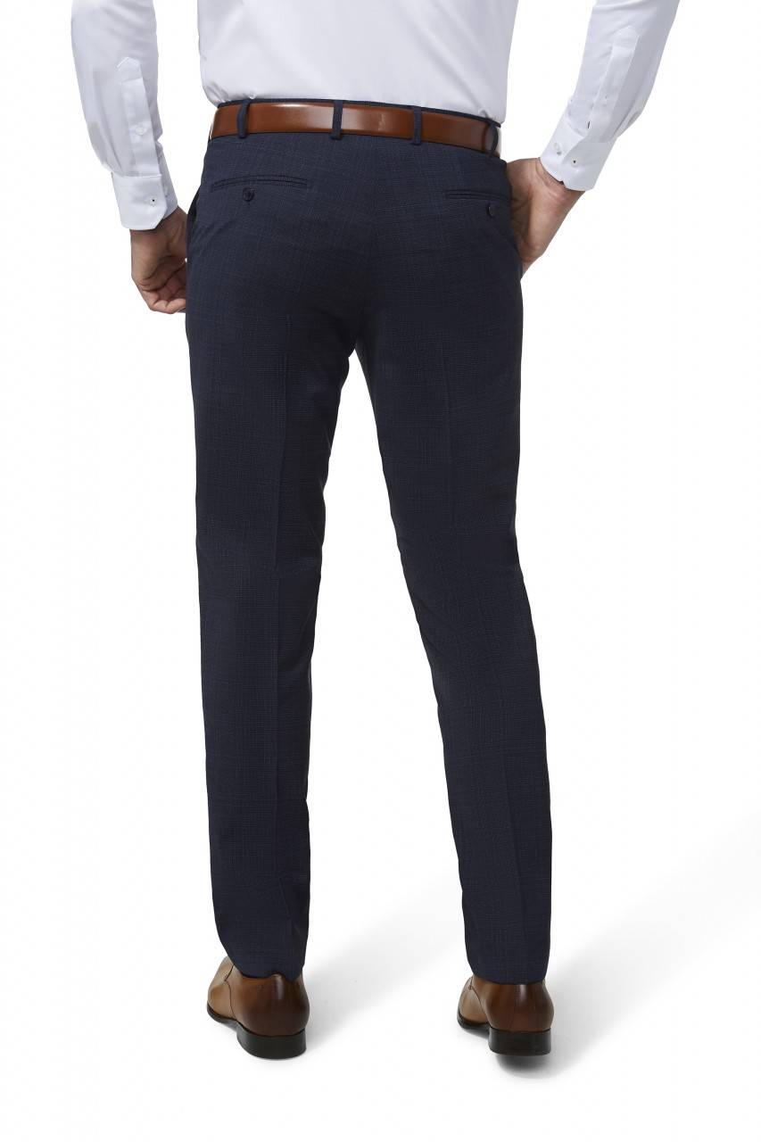 Digel Pantalone digel blu fantasia principe di galles drop sei modern fit Nuova