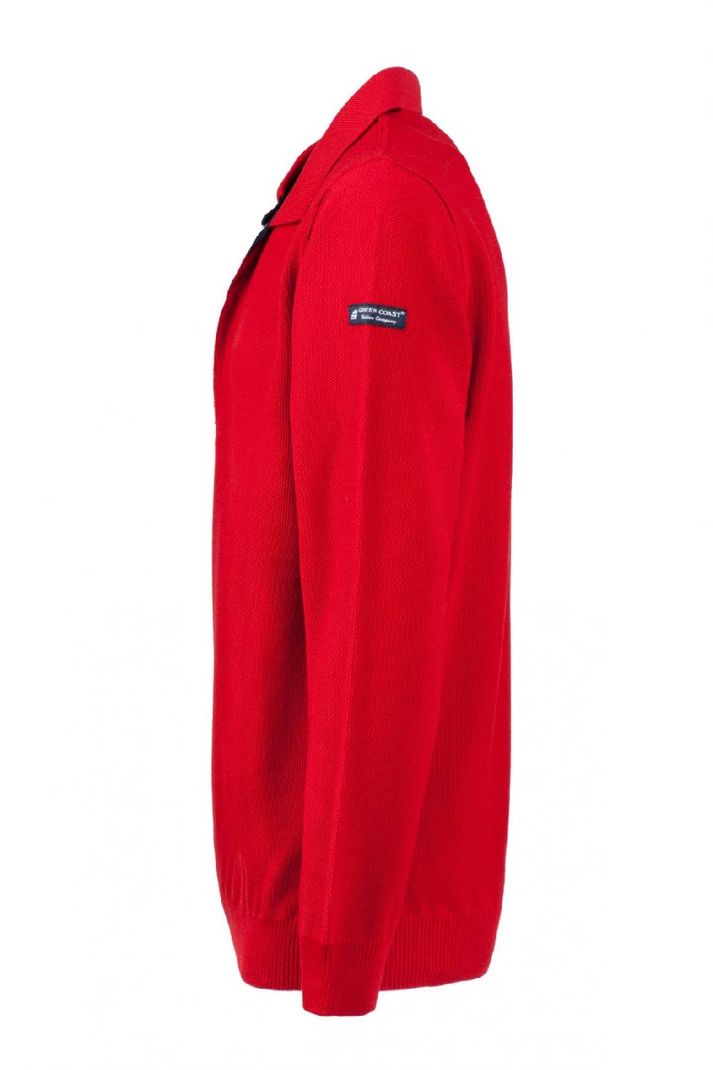 Green Coast Polo con zip green coast rossa modern fit made in italy Spedizione gratuita