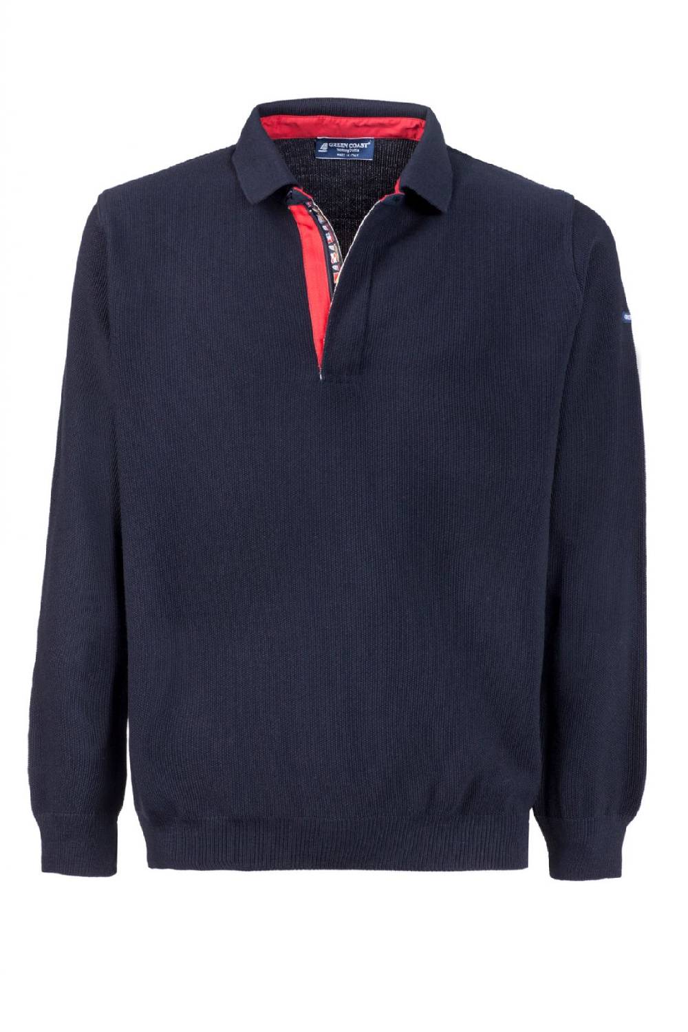Green Coast Polo con zip green coast blu modern fit made in italy Sconto di tempo limitato