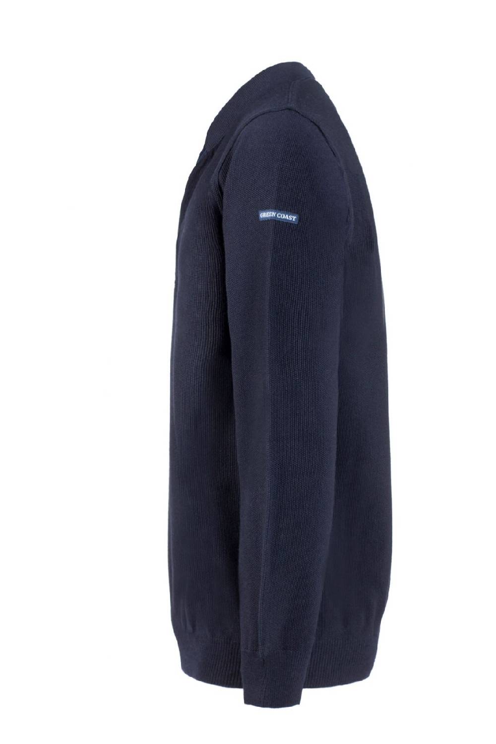 Green Coast Polo con zip green coast blu modern fit made in italy Sconto di tempo limitato