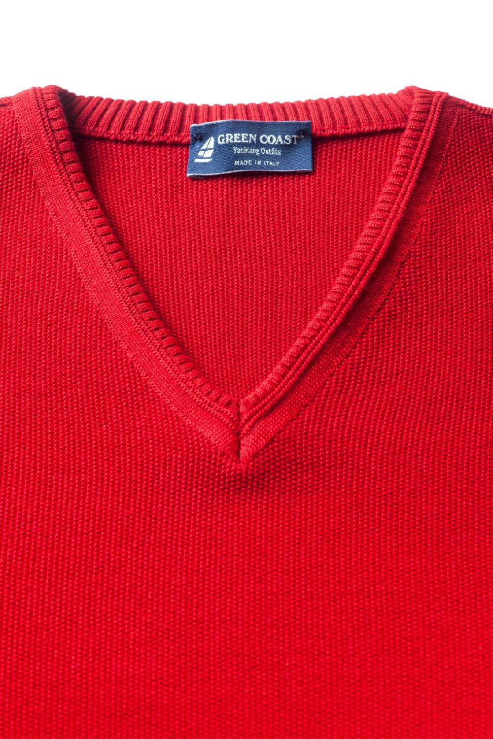 Green Coast Pullover rosso green coast modern fit made in italy Negozio online di fabbrica