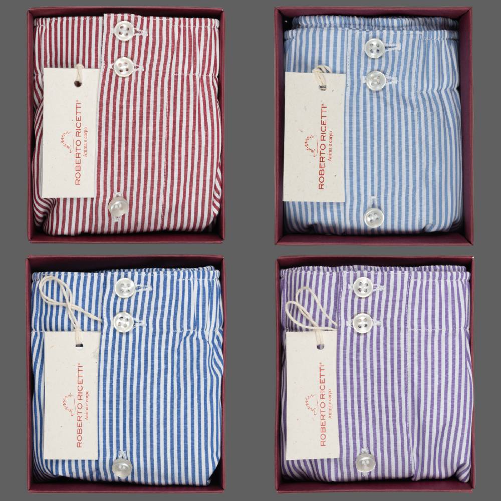 Roberto Ricetti SET "STRIPE" - BOXER SUPPORT DB1 - SIZE 48 Presa