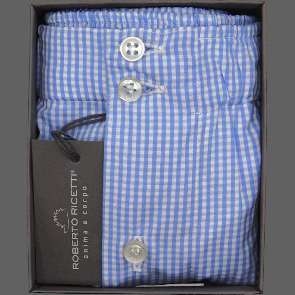 Roberto Ricetti BOXER DB1 SUPPORT - BASIC - CONTINUATIVO - VICHY AZZURRO Qualità Garantita