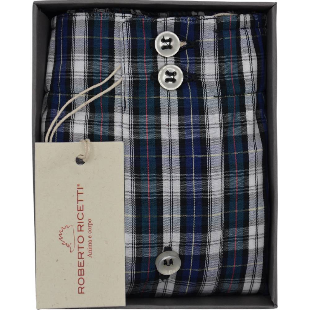 Roberto Ricetti BOXER DB1 SUPPORT - TARTAN BLU Consegna Veloce