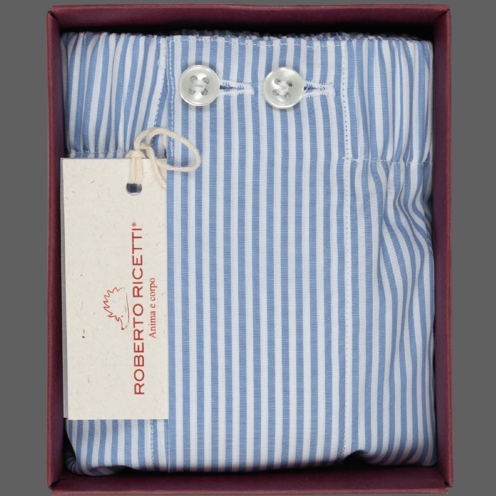 Roberto Ricetti BOXER UOMO CLASSIC - BASIC - CONTINUATIVO - RIGA AZZURRA Saldi