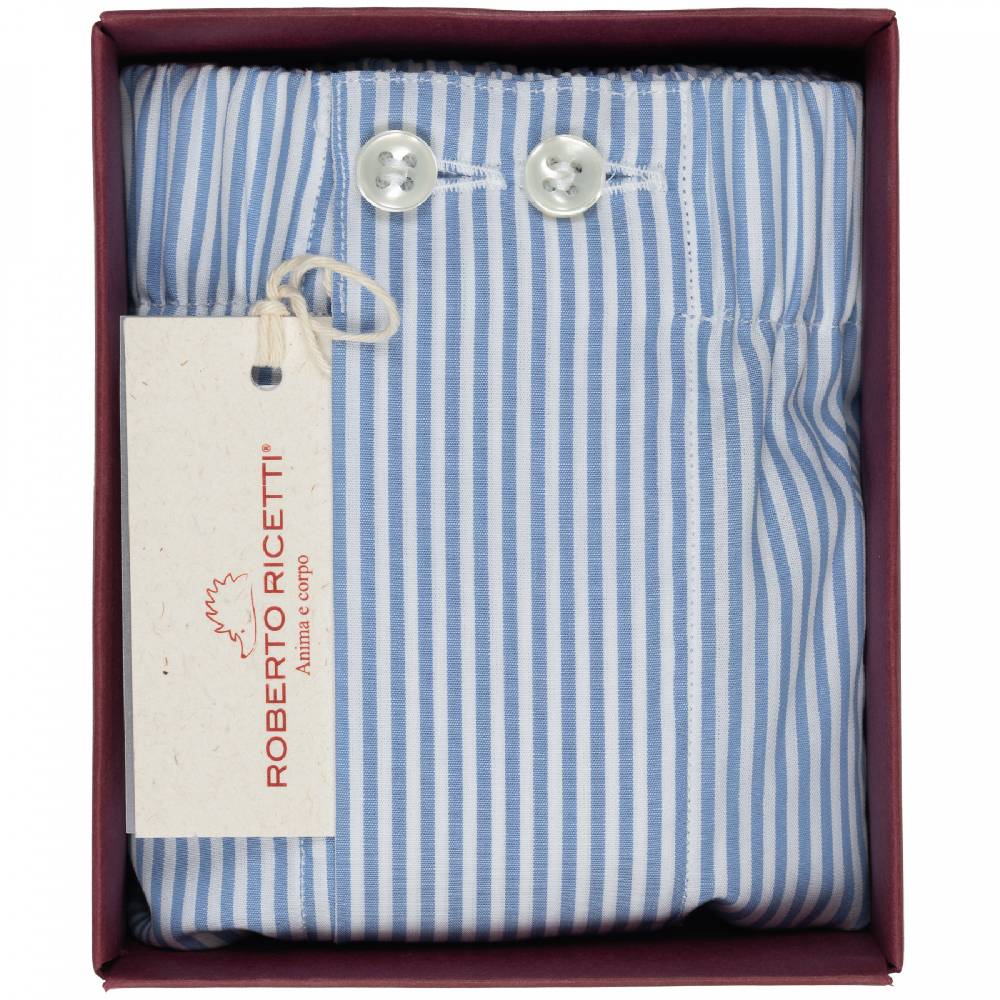Roberto Ricetti BOXER UOMO CLASSIC - BASIC - CONTINUATIVO - RIGA AZZURRA Saldi