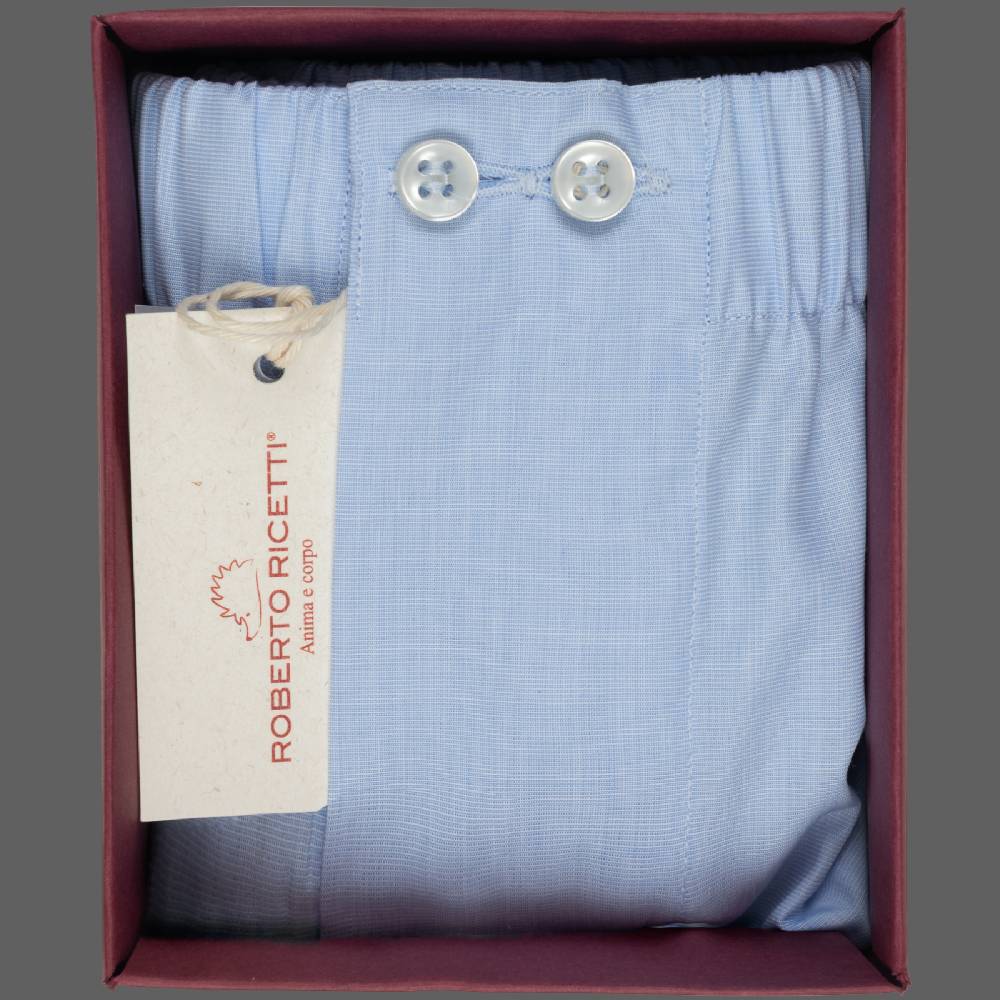 Roberto Ricetti BOXER UOMO CLASSIC - BASIC -CONTINUATIVO - AZZURRO Offerte