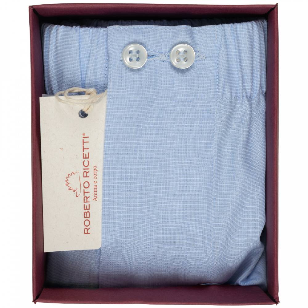 Roberto Ricetti BOXER UOMO CLASSIC - BASIC -CONTINUATIVO - AZZURRO Offerte