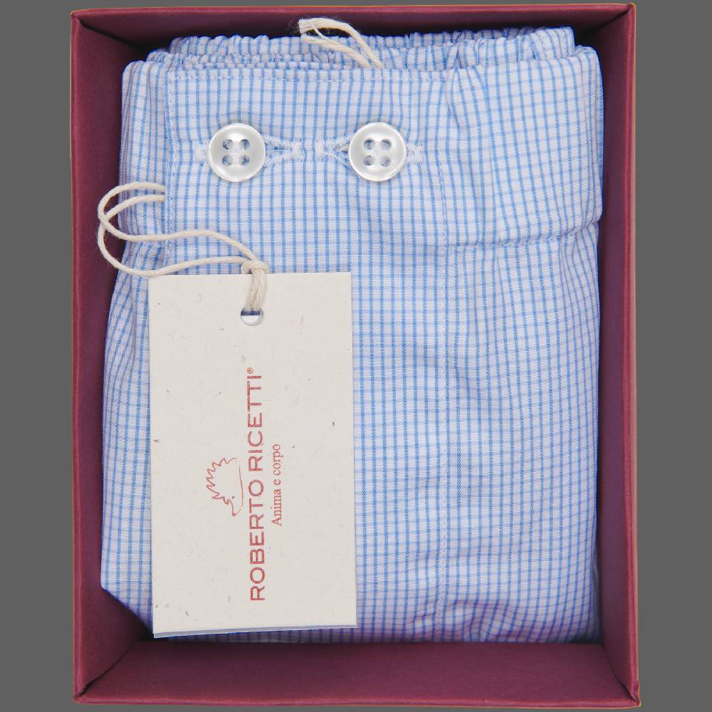 Roberto Ricetti BOXER UOMO CLASSIC - BASIC - CONTINUATIVO -MICROQUADRETTO Saldi Di Fabbrica