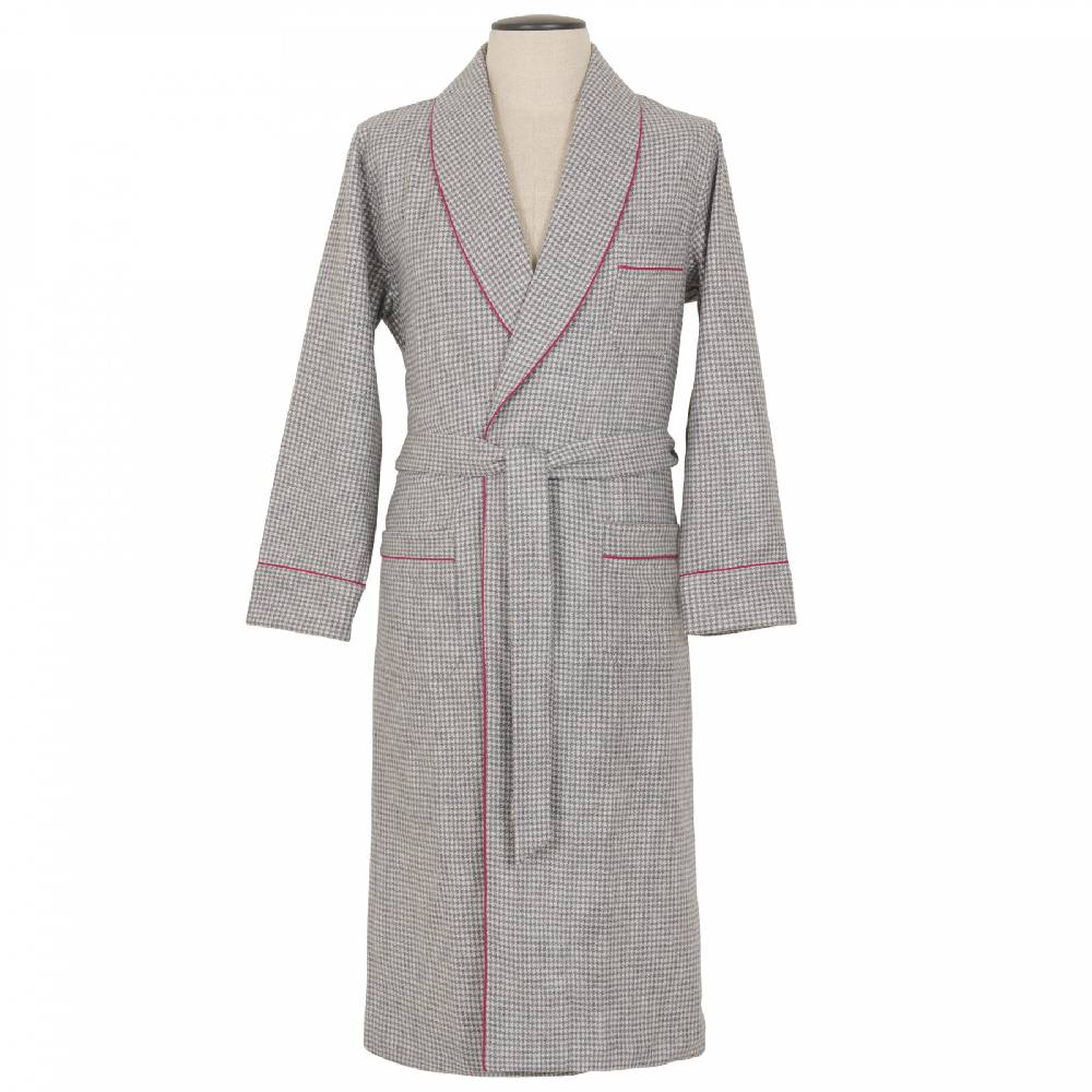 Roberto Ricetti VESTAGLIA UOMO LUNGA - CASHMERE GRIGIO PROFILO MAGENTA 2025