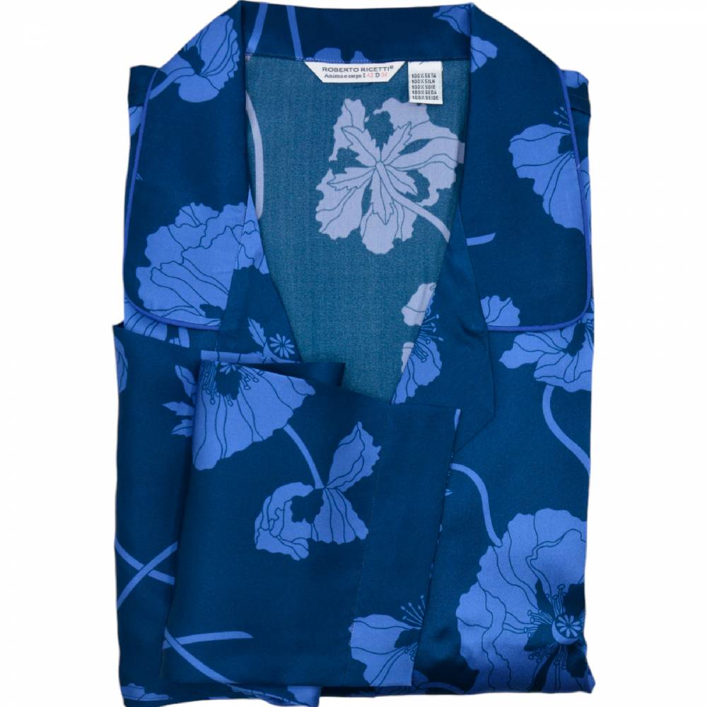 Roberto Ricetti PIGIAMA DONNA AMEDO - FIORI BLU Saldi Di Fabbrica