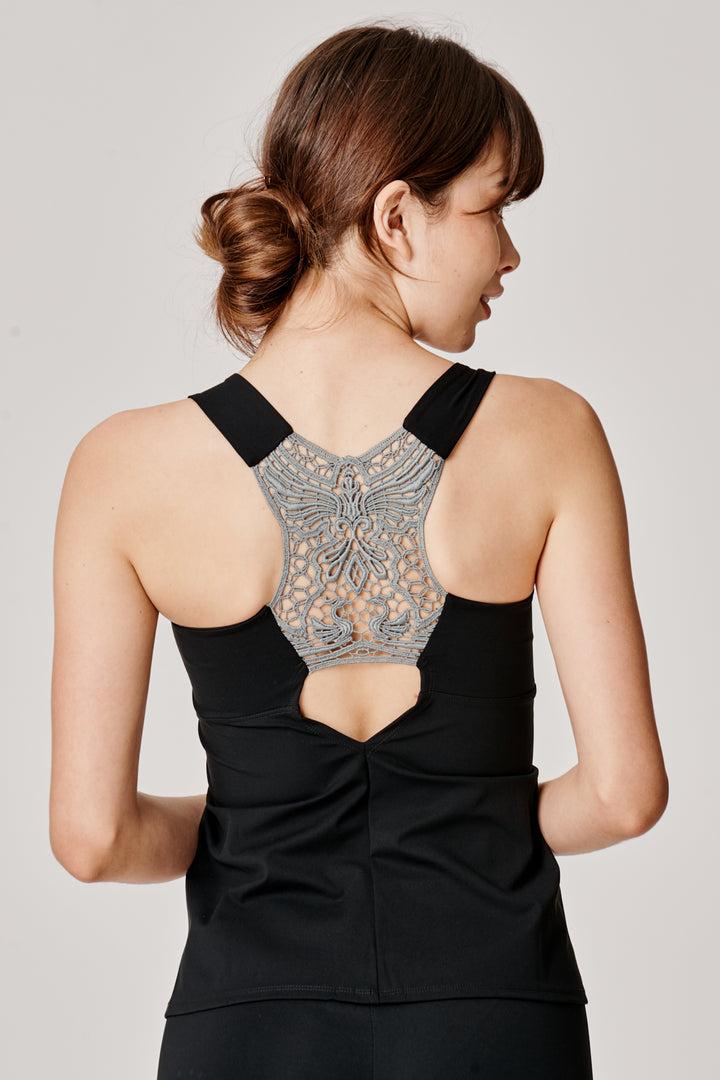 Sàpopa Tulipano Grey Lace Tank Top Nuovo