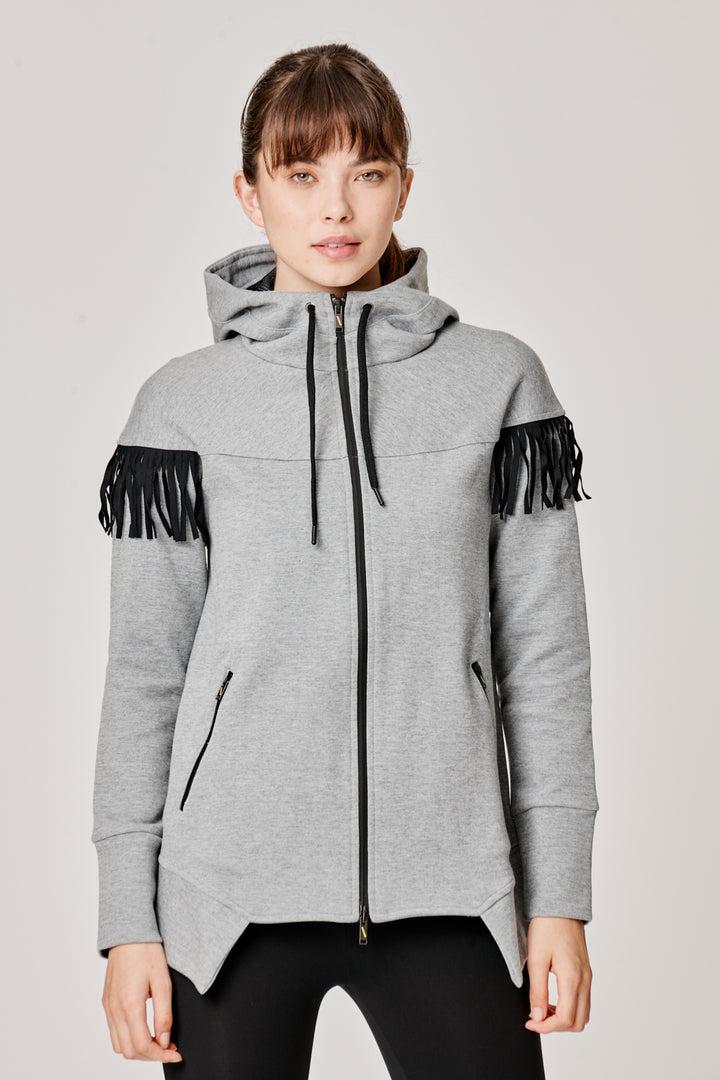 Sàpopa Kiwi Grey Fringe Sweatshirt In Saldo