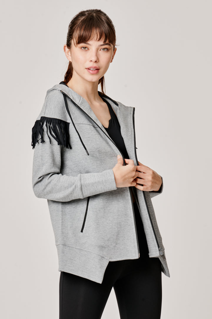 Sàpopa Kiwi Grey Fringe Sweatshirt In Saldo